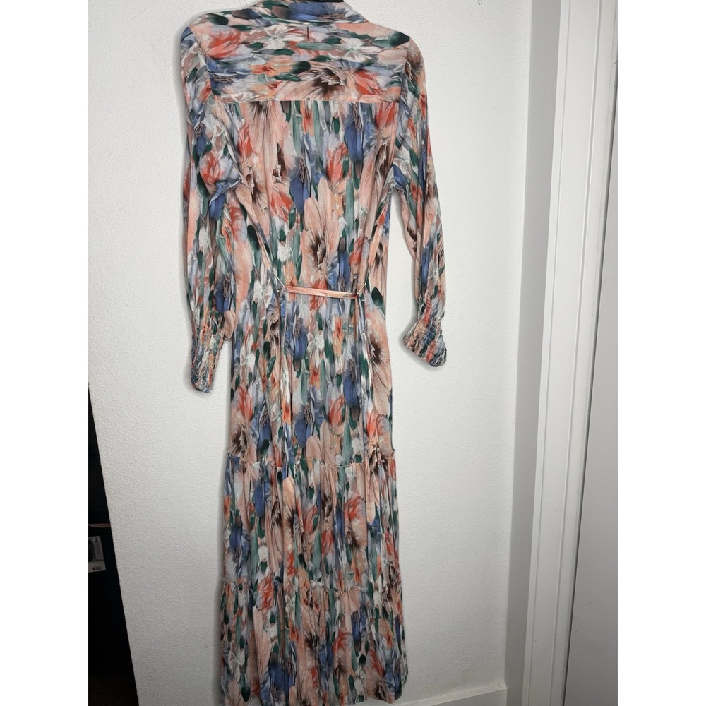 Misa Esmee Eden Floral Print Tiered Long Sleeve Maxi Dress Size: Med Resort - Picture 11 of 15